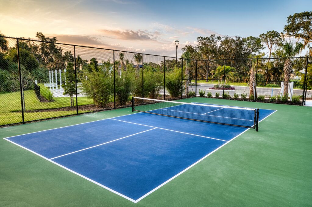 View of tennis court