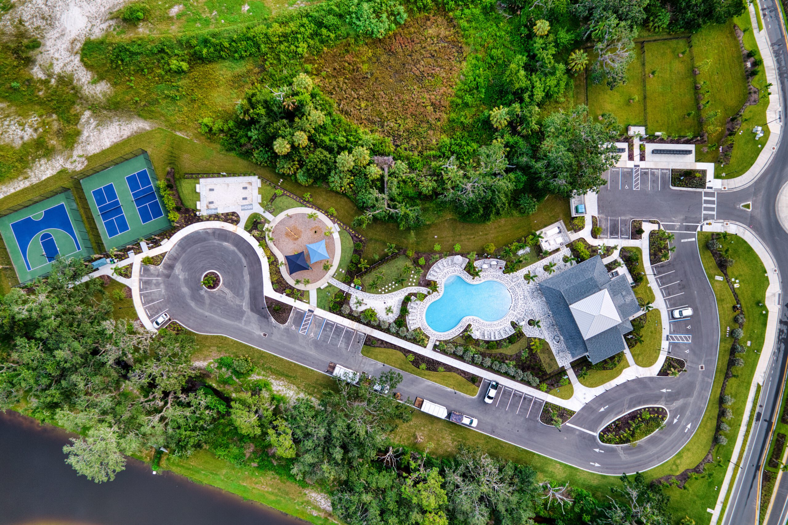 Aerial view of community